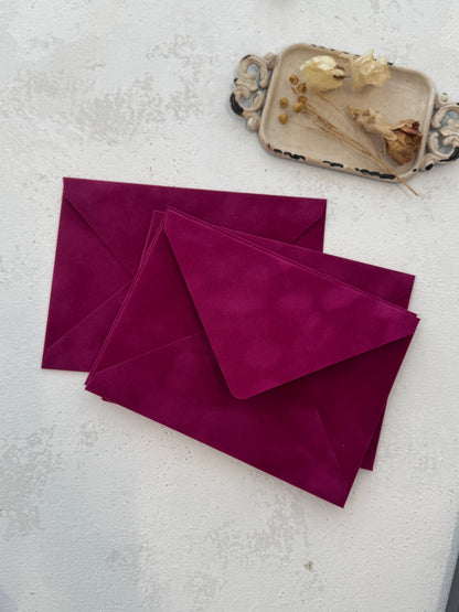 Velvet Envelopes - Fuschia Velvet Envelope - SET OF 10