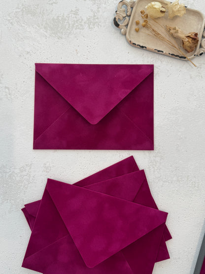 Velvet Envelopes - Fuschia Velvet Envelope - SET OF 10