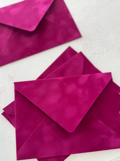 Velvet Envelopes - Fuschia Velvet Envelope - SET OF 10
