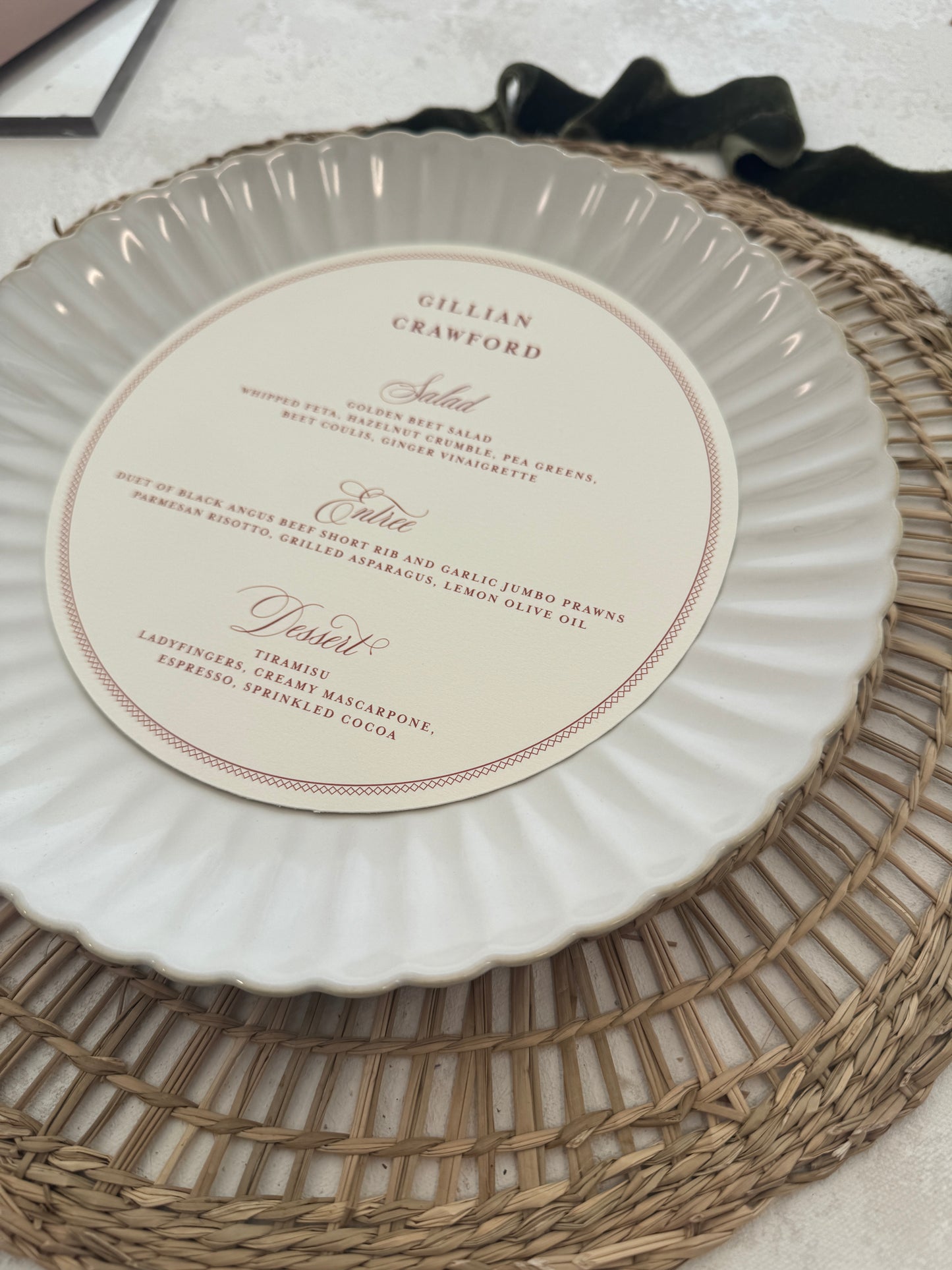 Round Circular Wedding Menu | Style 220
