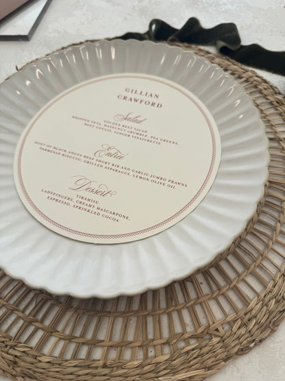Round Circular Wedding Menu | Style 220