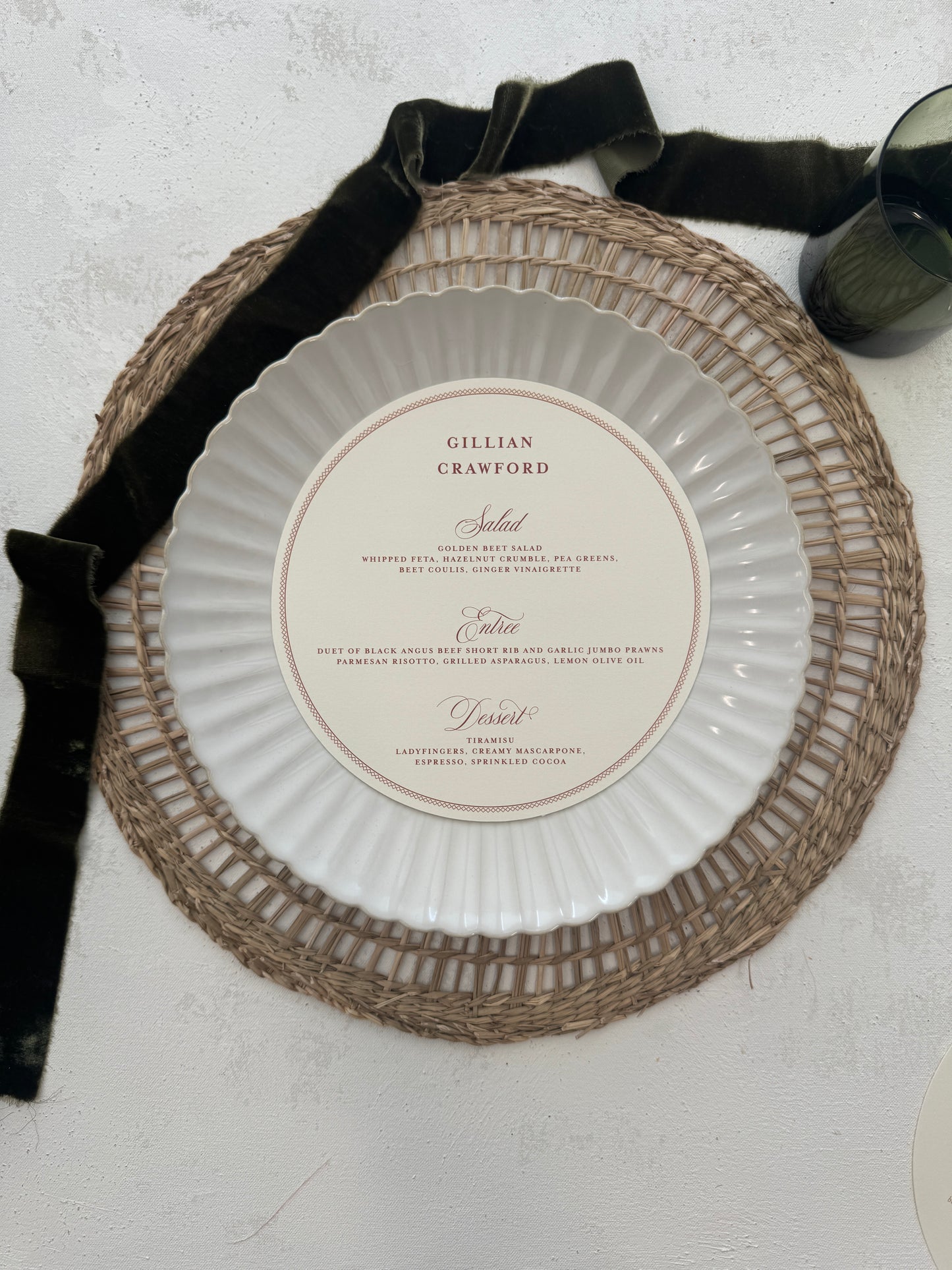 Round Circular Wedding Menu | Style 220