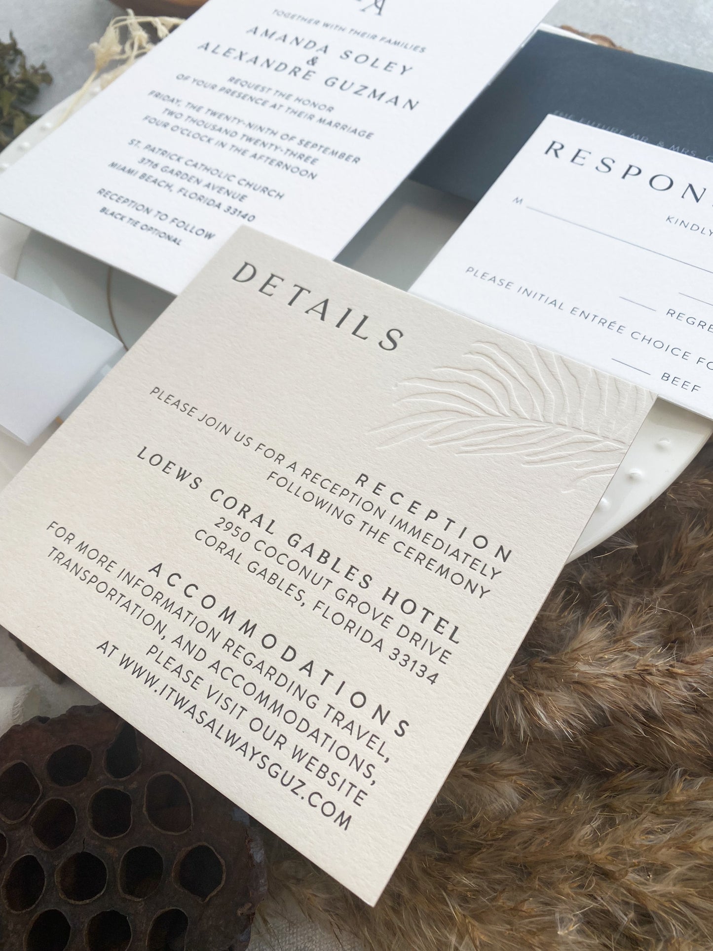 Minimalist Beach Destination Wedding Invitations | Style 241