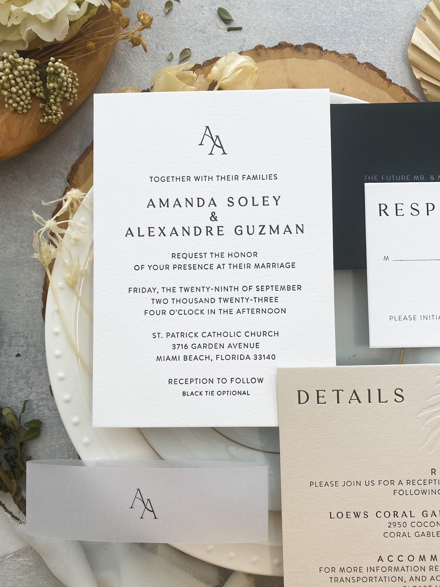 Minimalist Beach Destination Wedding Invitations | Style 241