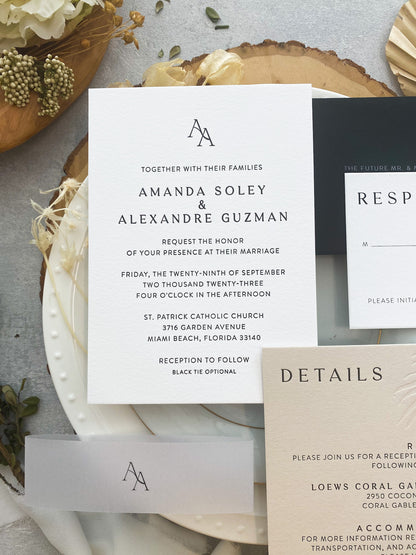 Minimalist Beach Destination Wedding Invitations | Style 241