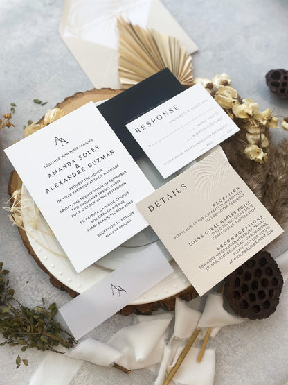 Minimalist Beach Destination Wedding Invitations | Style 241