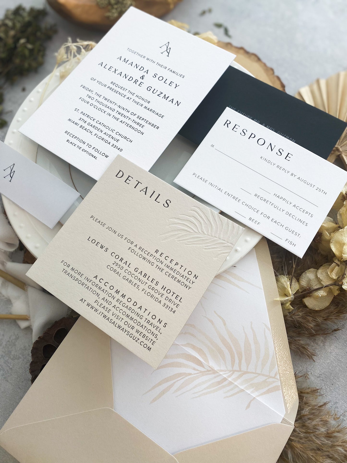 Minimalist Beach Destination Wedding Invitations | Style 241