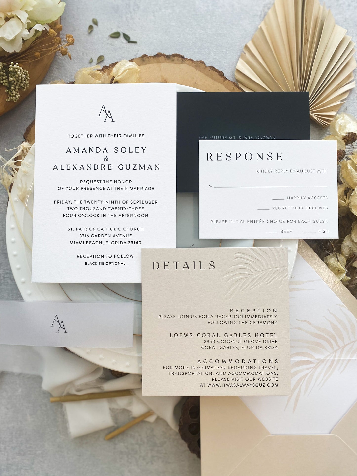 Minimalist Beach Destination Wedding Invitations | Style 241