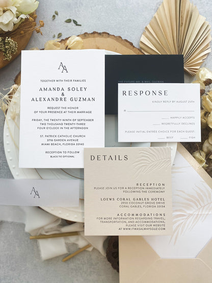 Minimalist Beach Destination Wedding Invitations | Style 241