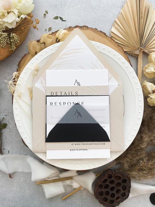 Minimalist Beach Destination Wedding Invitations | Style 241