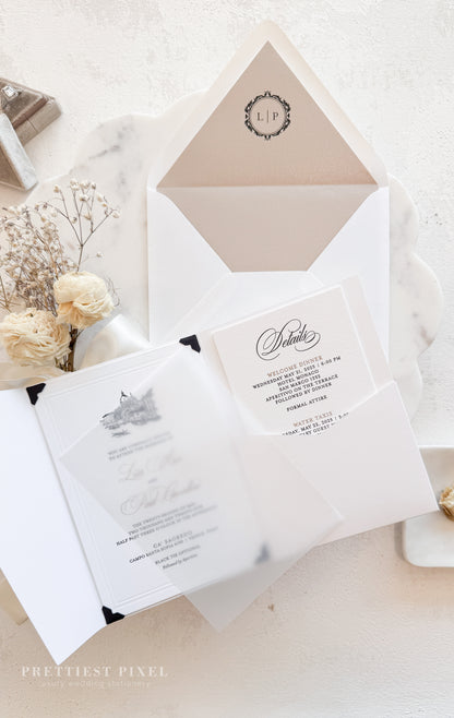 Letterpress Foil Italian Wedding Invitations | Style 2668