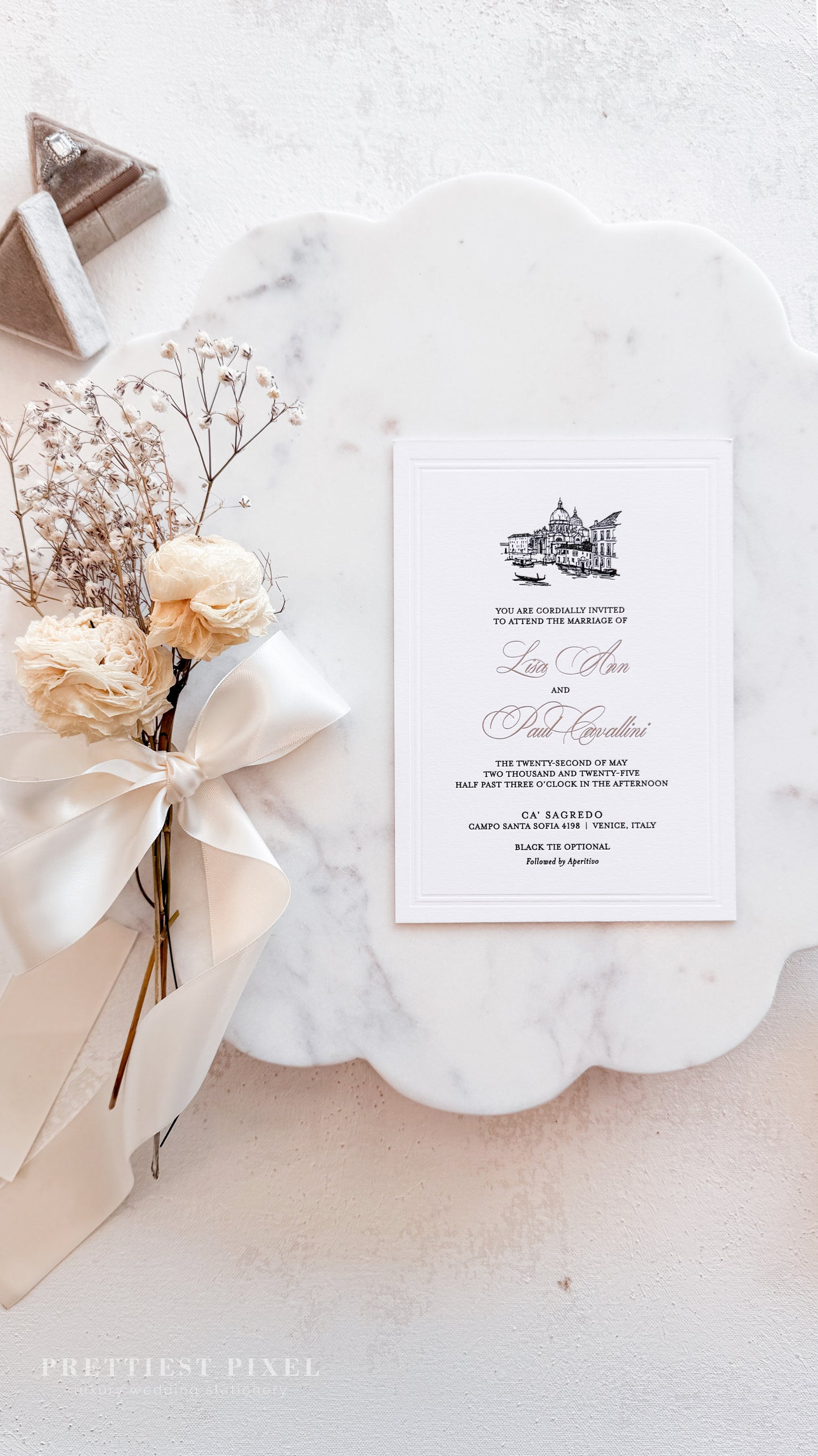 Letterpress Foil Italian Wedding Invitations | Style 2668