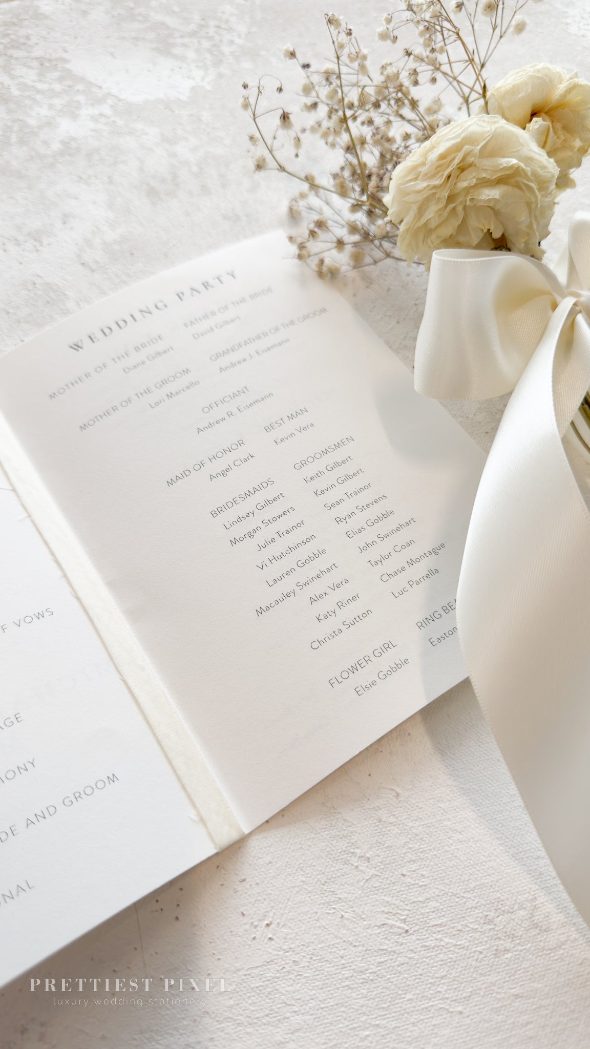 Folded Wedding Programs Mulitipage  | Style 3277