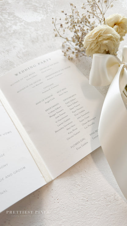 Folded Wedding Programs Mulitipage  | Style 3277