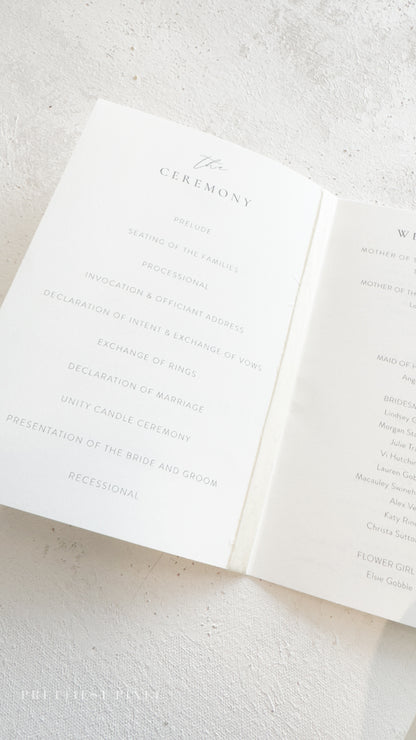Folded Wedding Programs Mulitipage  | Style 3277