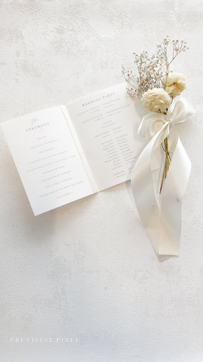 Folded Wedding Programs Mulitipage  | Style 3277