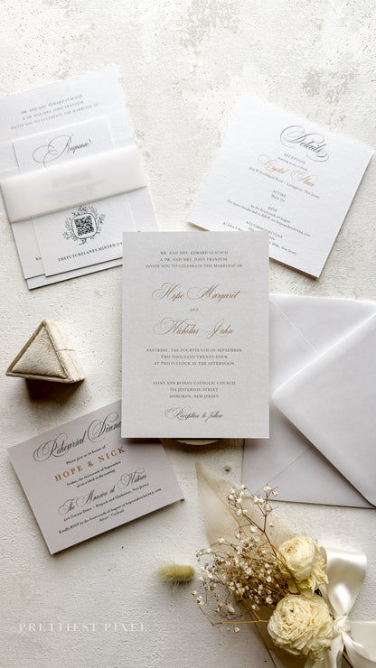 Digitally Printed Elegant Wedding Invitations | Style 34