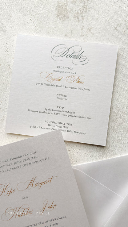 Digitally Printed Elegant Wedding Invitations | Style 34