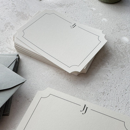 Stacks of greeting cards and thank you cards