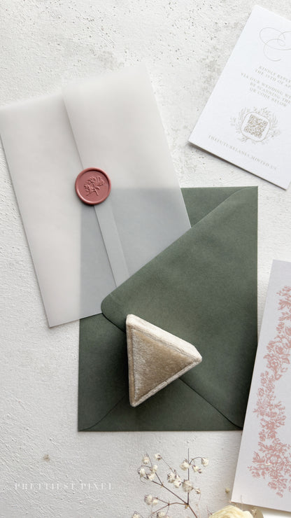 Digitally Printed Wedding Invitations – Elegant Invitation Suite with RSVP Card Included Style 97