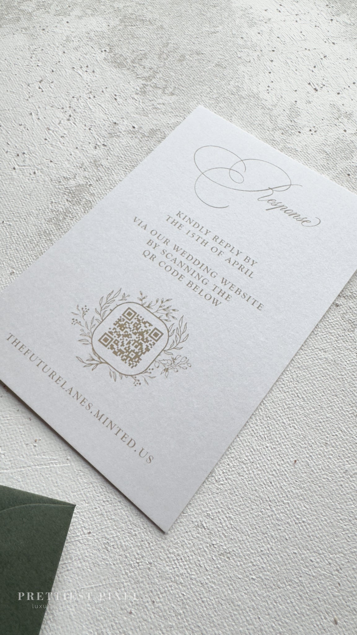 Digitally Printed Wedding Invitations – Elegant Invitation Suite with RSVP Card Included Style 97