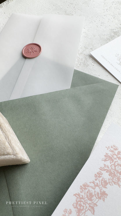 Digitally Printed Wedding Invitations – Elegant Invitation Suite with RSVP Card Included Style 97