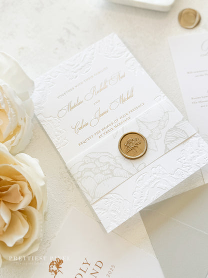 Letterpress Deboss Wedding Invitations | Style 999
