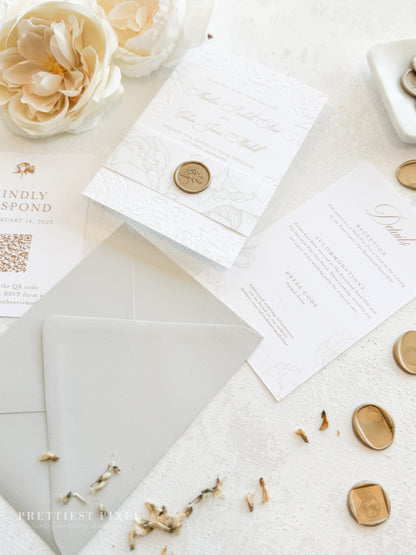 Letterpress Deboss Wedding Invitations | Style 999