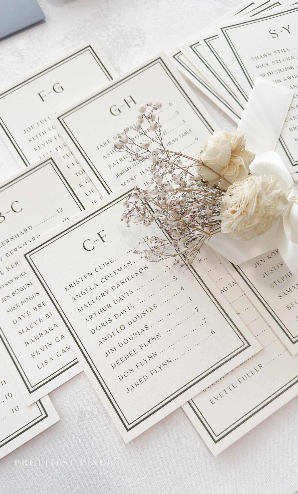 Wedding Seating Chart - Printed Bespoke Cards for Elegant Reception Decor