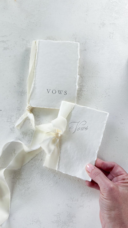 Handmade Paper Vow Books: Silver Foil Wedding Booklets (Set of 2)