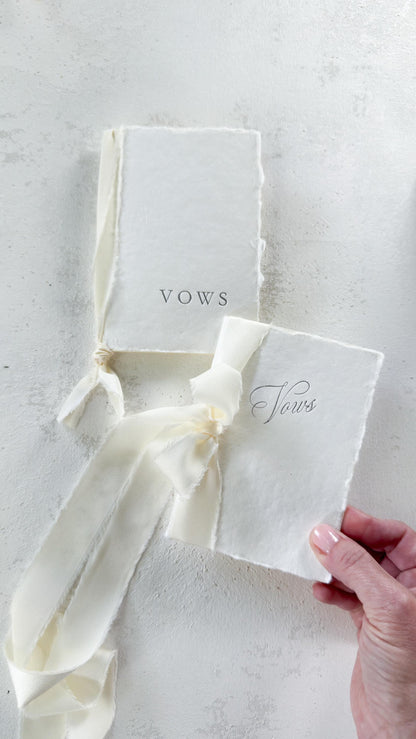 Handmade Paper Vow Books: Silver Foil Wedding Booklets (Set of 2)