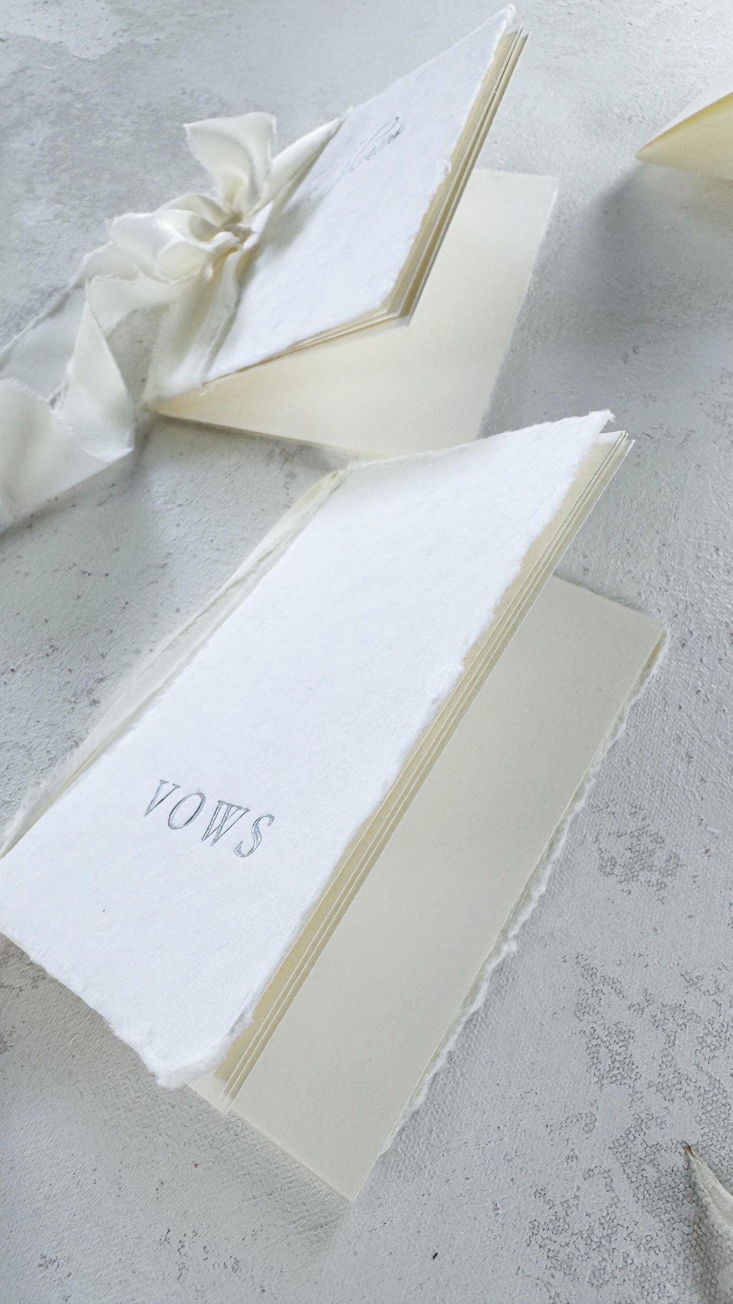 Handmade Paper Vow Books: Silver Foil Wedding Booklets (Set of 2)
