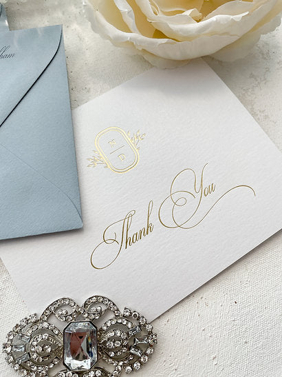 Folded Thank You Cards with Foil - Style 04 | Set of 50