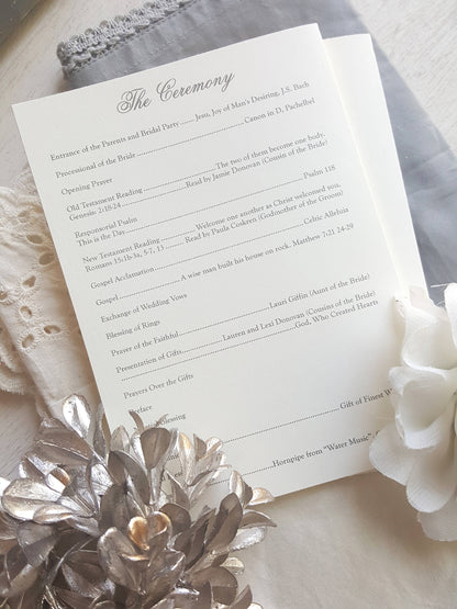 Wedding Programs Laurel Wreath COLLECTION | wedding programs  |  ceremony program  |  programs - Style 196 |  SET OF 10