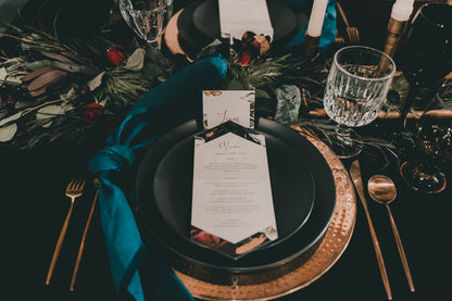 Moody Wedding Menu  | Menus  |  Dinner Menu - Style 09 - Moody Collection