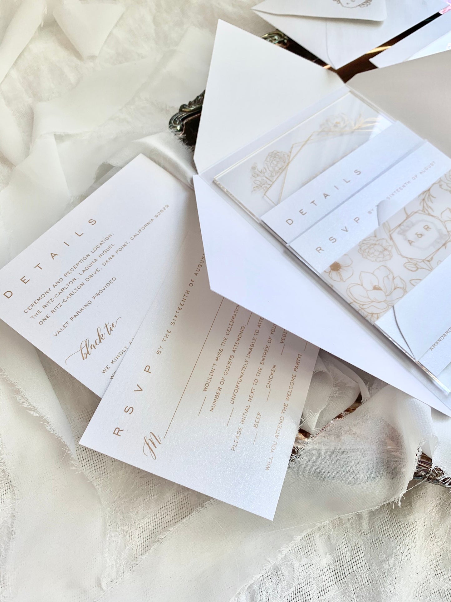 Acrylic Wedding Invitation | Clear Invitations  | Custom Invitations | Invitation Card | Elegant Invitations - Style Invite - Option 2