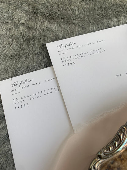 Minimalist Save the Date | Wedding | Envelopes - custom guest addressing Stye  222
