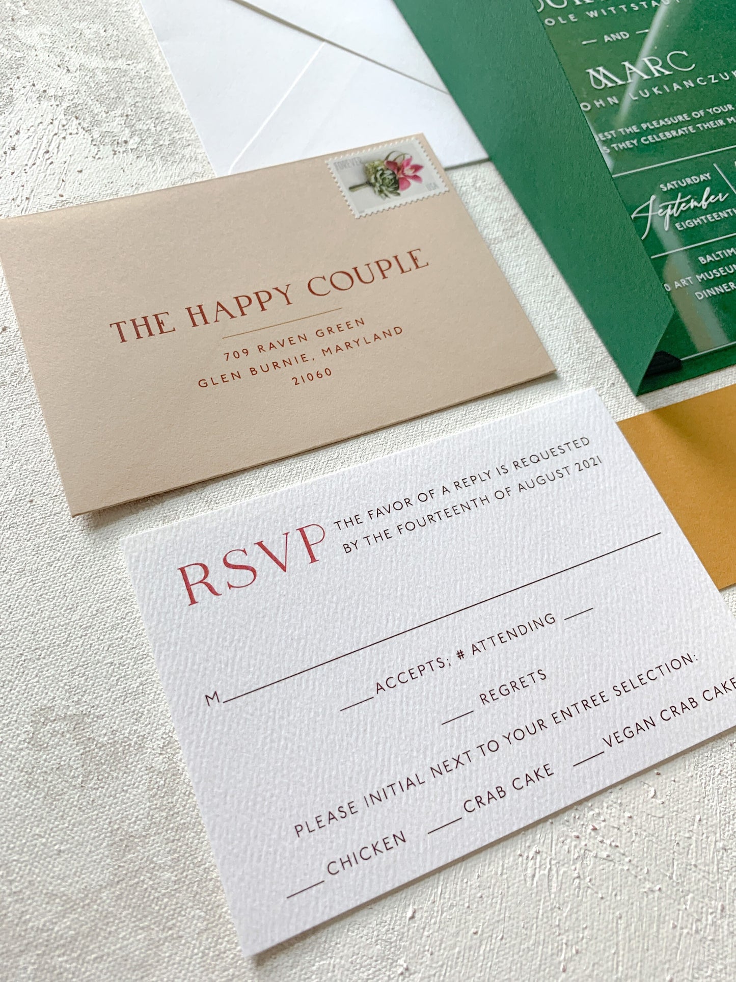 Modern Acrylic Wedding Invitation | Acrylic Card |  Custom Invitations | Invitation Card | Elegant Invitations - Style 273 - Option 2