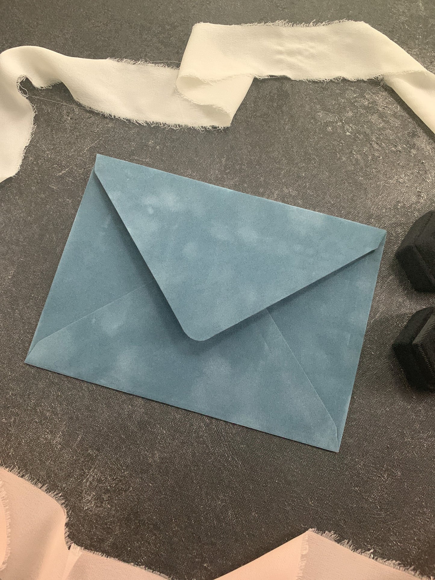 Velvet Envelopes - Dusty Blue Velvet Envelope - A7 7.25x5.25 | Other colors available  |  SET OF 10