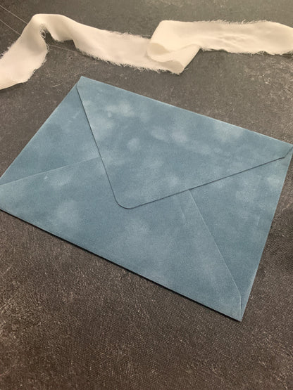 Velvet Envelopes - Dusty Blue Velvet Envelope - A7 7.25x5.25 | Other colors available  |  SET OF 10