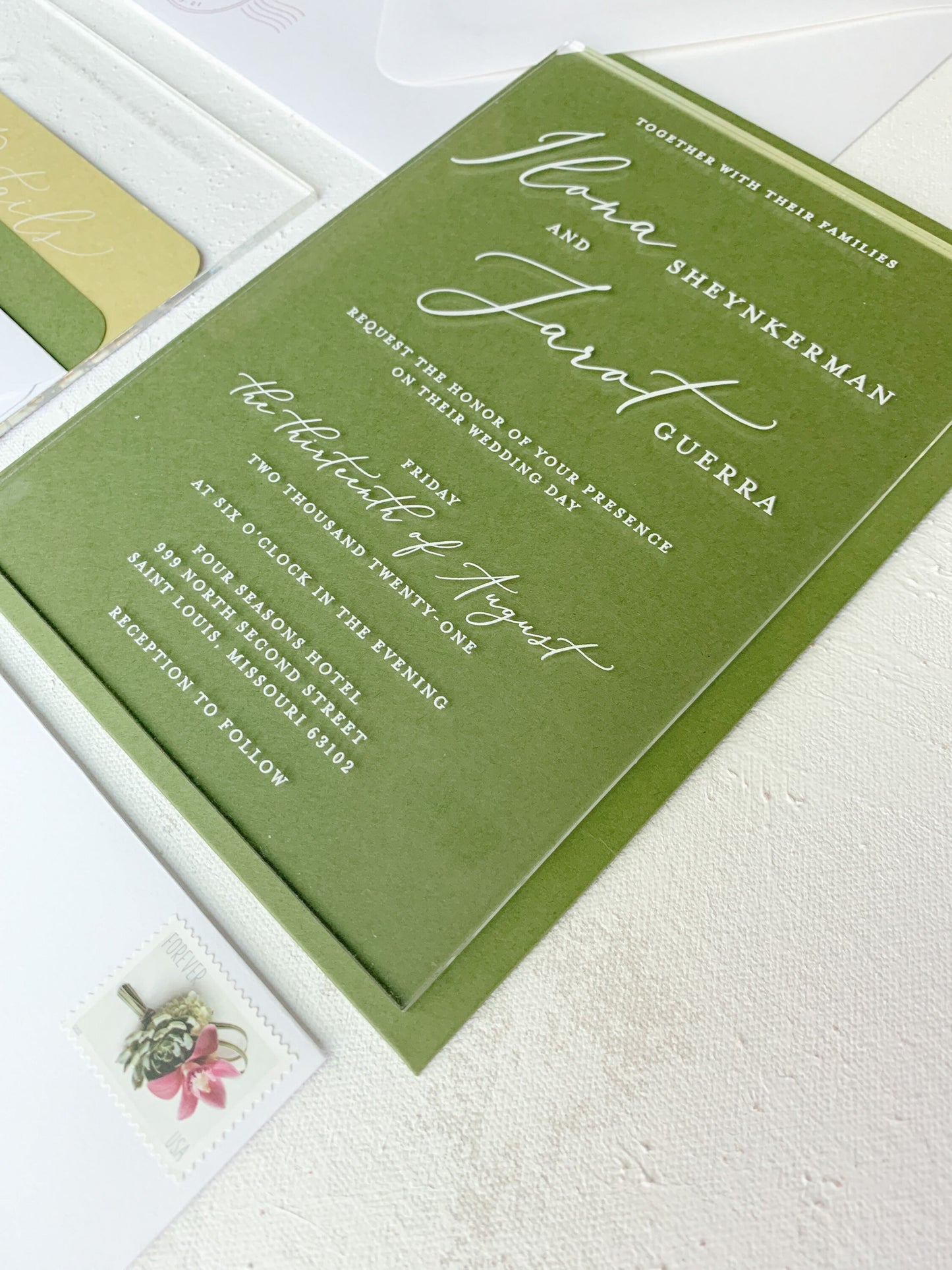 Acrylic Wedding Invitation | Invites  | Custom Invitations | Invitation Card | Elegant Invitations - Style 274 - Option 1