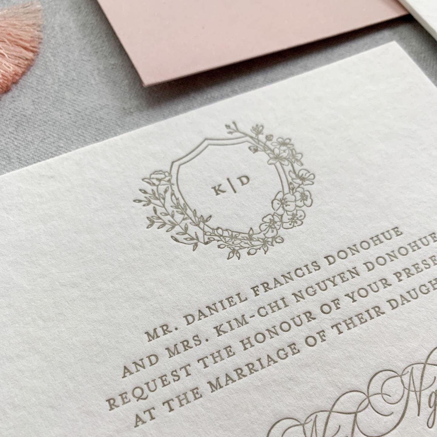 Letterpress Invitations Ultra Thick Paper |  Wedding Invites  | Invitation Set  - Ultra Thick Wedding Invitation Wild - Style 197