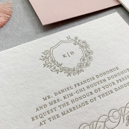 Letterpress Invitations Ultra Thick Paper |  Wedding Invites  | Invitation Set  - Ultra Thick Wedding Invitation Wild - Style 197