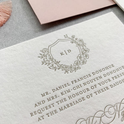 Letterpress Invitations Ultra Thick Paper |  Style 197