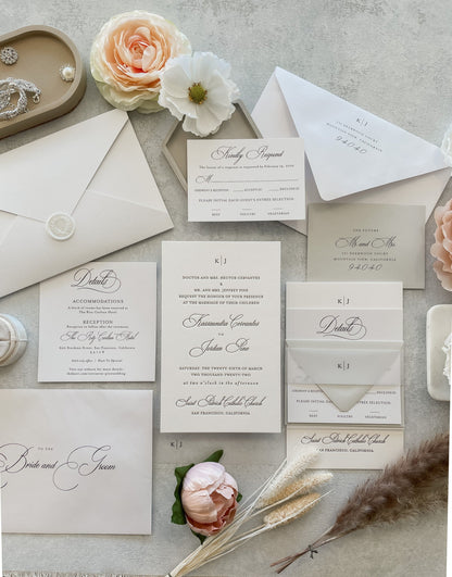 Elegant Letterpress Invitations | Style 216