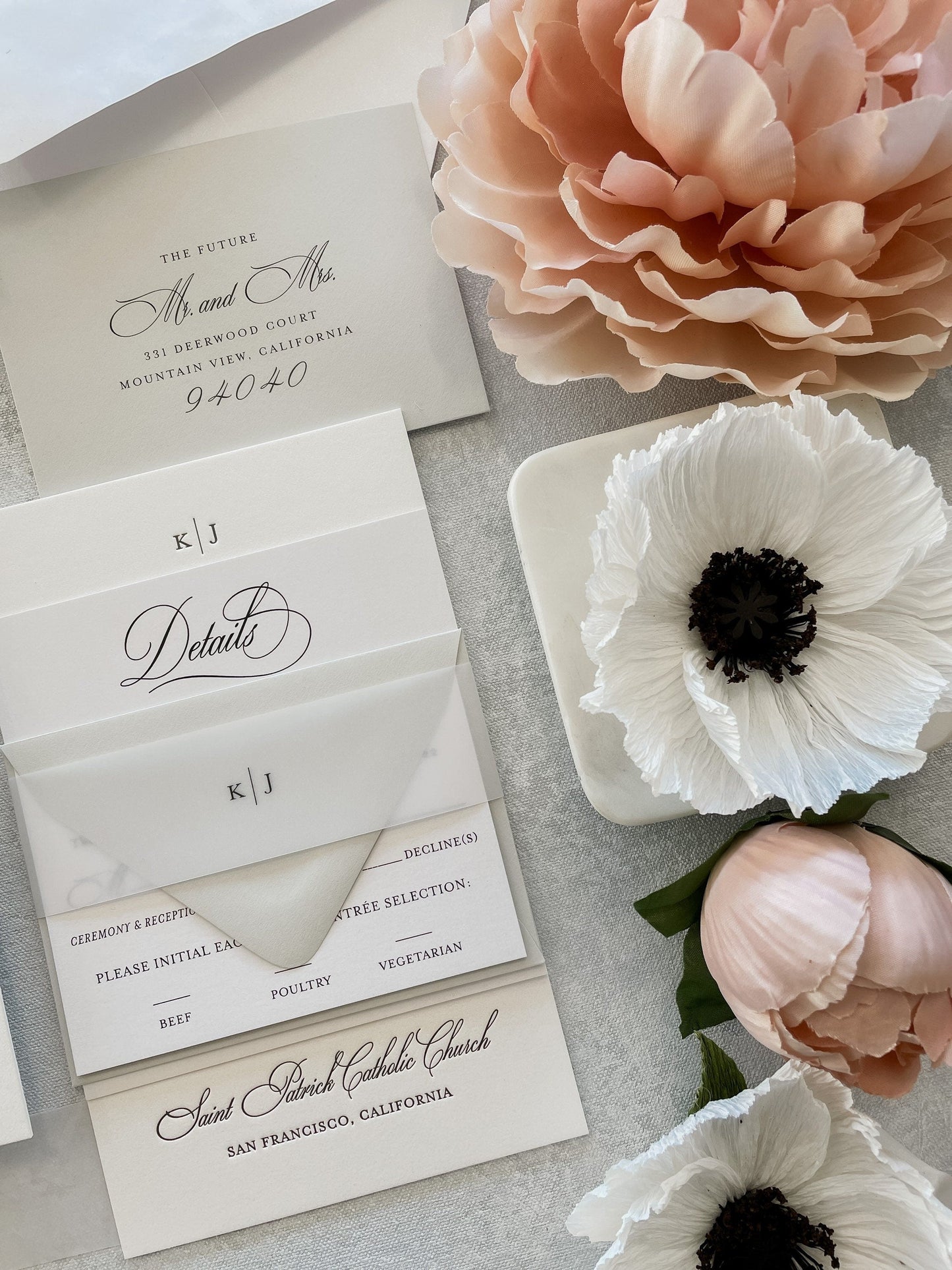 Elegant Letterpress Invitations | Style 216