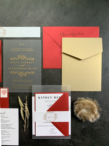 Acrylic Wedding Invitation | Invites  | Custom Invitations | Invitation Card | Elegant Invitations - Style 32