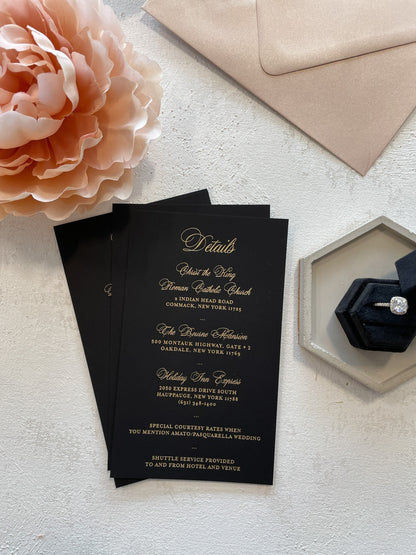 Gold Foil Details Cards for your Wedding or Gala - Style 146