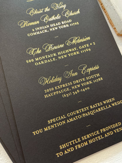 Gold Foil Details Cards for your Wedding or Gala - Style 146