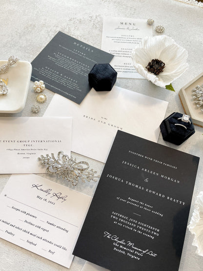 Black and White Wedding Invitations |  Style 298